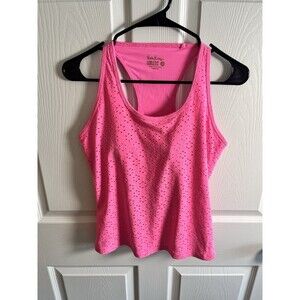 Lilly Pulitzer Asana Bra Tank Havana Pink Match Point Eyelet Size S Luxletic